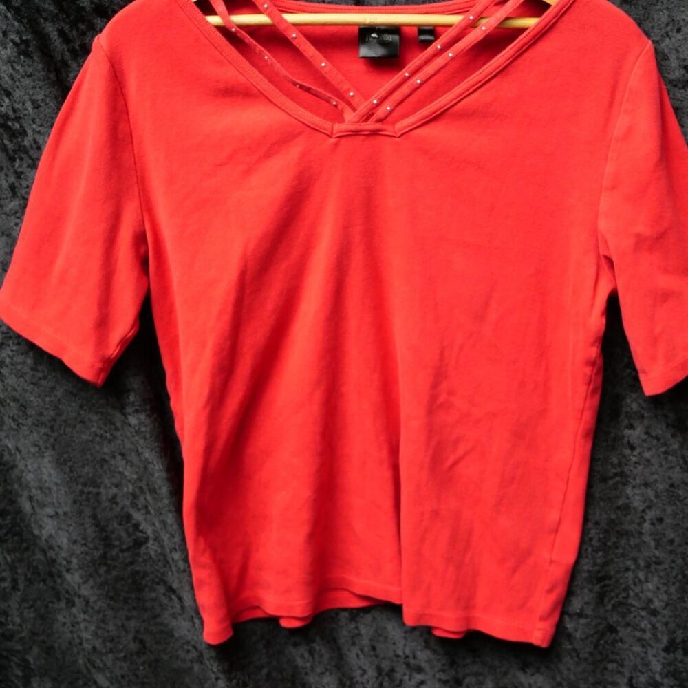 Rafaella Women's Silver and Red Top100% cotton